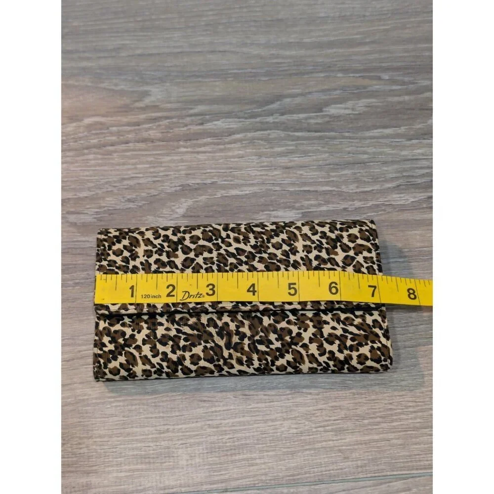 Fossil Leopard Cheetah Print Brown Nylon Wallet 4